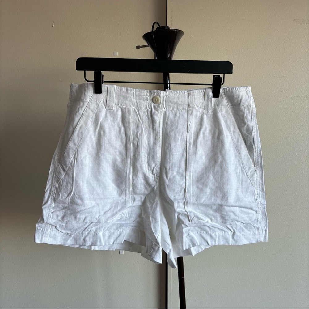 J. Crew Women's Crisp White Linen Shorts